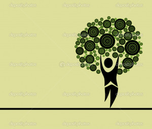 Human Nature Symbol Abstract Human Tree Symbol of