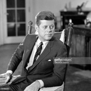 News Photo: Portrait of American President John F Kennedy in…
