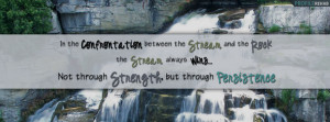 Waterfall Quote About Persistence Facebook Cover Preview