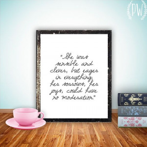 Love Sense and Sensibility by Jane Austen Quote Printable ...