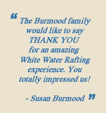 Client quote from a group whitewater rafting trip