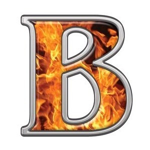 Reflective Letter B with Inferno Flames Inferno Reflective Vinyl Le