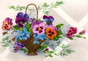 ... with a whole basket of pretty pansies followed by an interesting quote