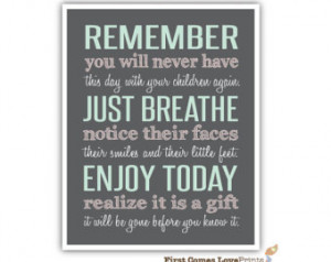 Just Breathe - Quote Gift for Mom or Dad - 8x10 or 11x14 Quote ...