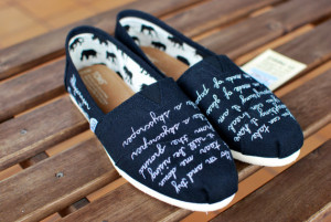 Demi Lovato Skyscraper quote TOMS shoes