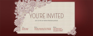 ... , letterpress, maroon, modern, red, spring, whimsical, you're invited