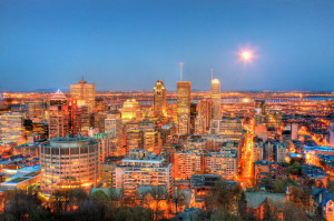 Montreal Skyline and Supermoon HDR