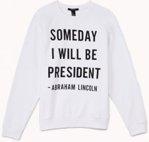 Forever 21 Abraham Lincoln Quote Pullover in Black (White/black)