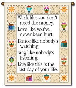 Wise sayings on life tapestry banner