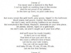 Lorde Royals Lyrics Youtube