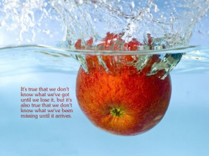 ... also love the rich photograph with the apple splashing into the water