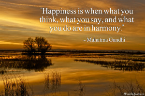Mahatma Gandhi Quotes – Happiness and harmony | Image