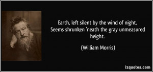 Earth, left silent by the wind of night, Seems shrunken 'neath the ...