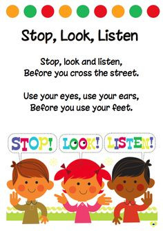 road safety poem stop look listen free more kids road safety preschool ...