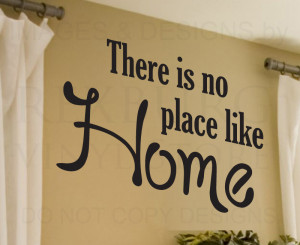 Wall-Decal-Sticker-Quote-Vinyl-Art-Large-Theres-No-Place-Like-Home ...