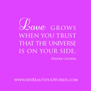 Love grows when you trust