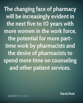 ... work force, the potential for more part-time work by pharmacists and