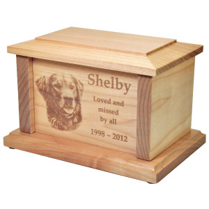 Photo Engravable Maple Dog Urn