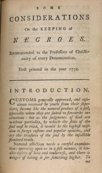 Title page of John Woolman’s 1754 anti-slavery treatise “Some ...