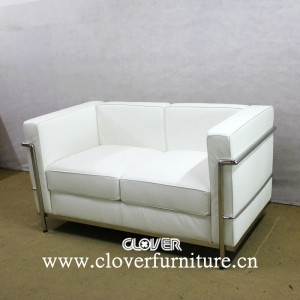 le corbusier sofa lc2 blanc en cuiritalien