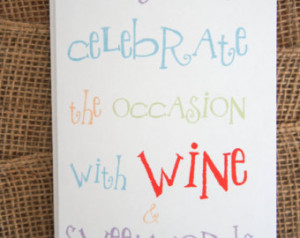 with Wine - Birthday - Co ngratulations - Greeting Card with Quote ...
