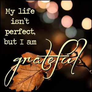 My Life Isn’t Perfect, But I Am Grateful ~ Life Quote
