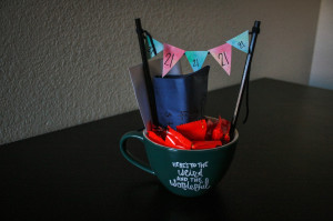 ... 21st birthday! This was my giant mug full of goodies I made for her