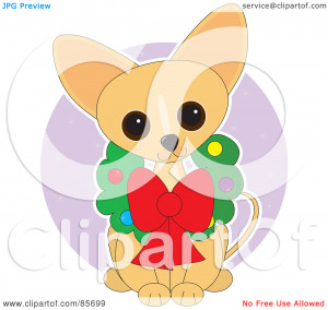 ... of an Adorable Christmas Wreath Chihuahua Puppy by Maria Bell