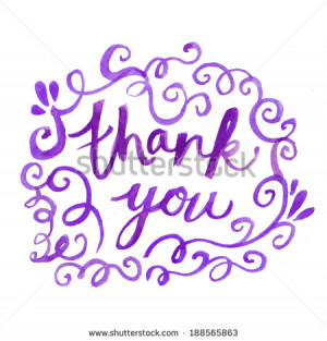 Hand Lettered Thank You Text. Thank You Note. Painted Thank You ...