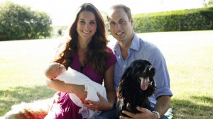 The Duke and Duchess of Cambridge and Prince George are pictured with ...