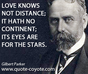 Eyes quotes - Love knows not distance; it hath no continent; its eyes ...