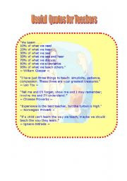 Teaching resources > Other worksheets > Useful Quotes for Teachers ...