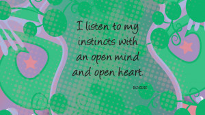 Positive Affirmation about listening to instincts for guidance.