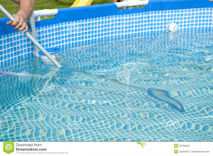 Details of the cleaning the pool.