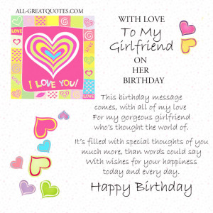 Free Birthday Cards For Girlfriend – With Love To My Girlfriend On ...