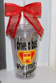 Bus Driver Gift Personalized tumbler 16oz by dreamingdandelions, $10 ...