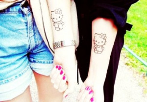 Cute Hello Kitty Tattoo for Adorable Girls