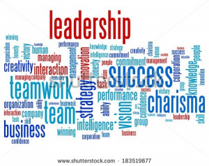 Leadership and teamwork word cloud illustration. Word collage concept ...