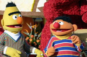 Sesame Street's Bert and Ernie ride the 