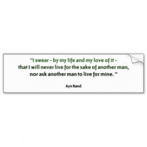 Ayn Rand Quote Bumper Stickers