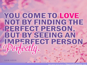 ... Finding The Perfect Person, But By Seeing An Imperfection Person