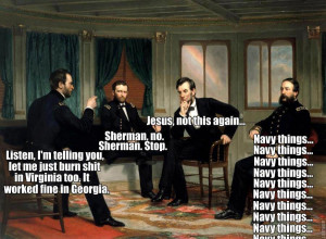 Lincoln, Grant, Sherman, And Porter meet March 1865