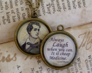 HOLIDAY SALE - Lord Byron Necklace Quote - Double Sided Poetry ...