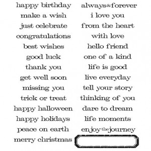 Tim Holtz Tim Holtz Large Cling Rubber Stamp Set - Simple Sayings