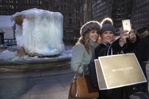 Chloe Greenwood (L) and sister Rebecca take a 'selfie' photograph in ...