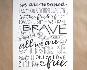 CUSTOM Hand-Lettered Quote, Maya Angelou Poem, Love Sets Us Free, Hand ...