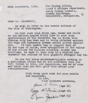 Letter to the Prime Minister, September 1942; FO 371/33035