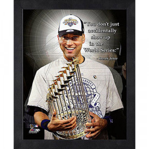 MLB - Derek Jeter New York Yankees 12x15 Framed ProQuote- World Series