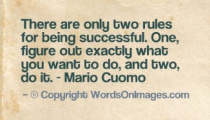 ... one, figure out exactly what you want to do and two do it mario cuomo