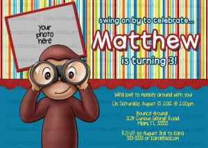 Curious George Birthday Invitation Digital File by ShesTutuCuteBtq ...